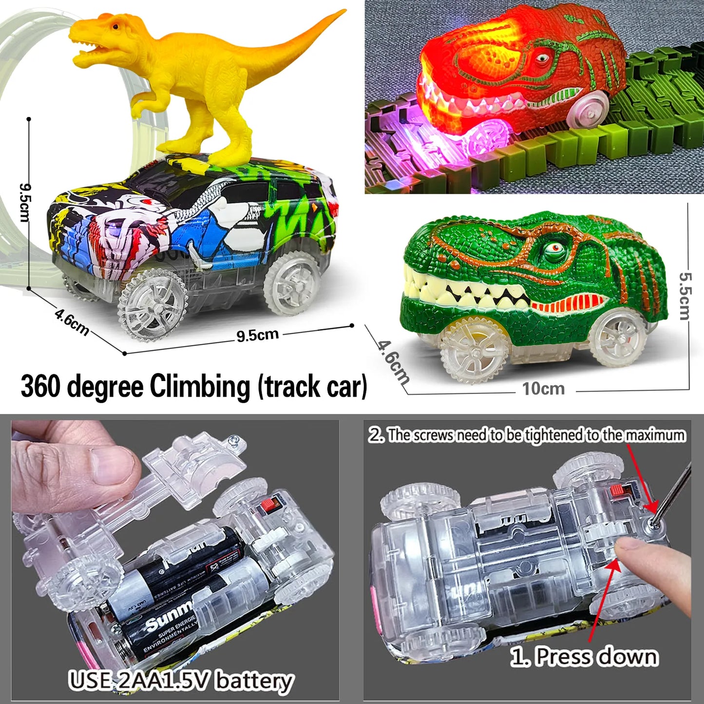 DinoTrax™ Triceratops Cars x2PCS